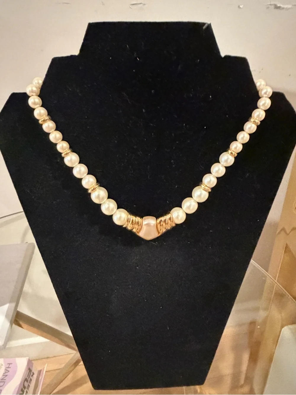 Vintage Napier Cabochon Pearl Necklace